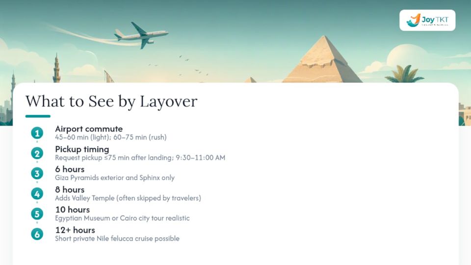 What can you realistically see on a Cairo layover? — overview diagram