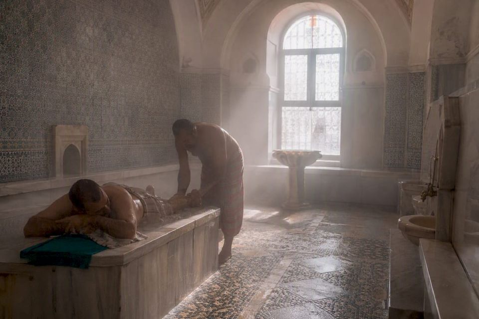 Traditional Middle Eastern hammam interior